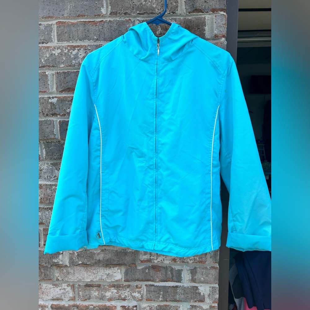 Women’s Blue Rain Jacket Rain Coat Parka